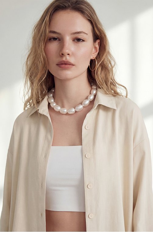 Женская льняная рубашка Happyfox