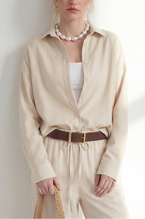 Женская льняная рубашка Happyfox