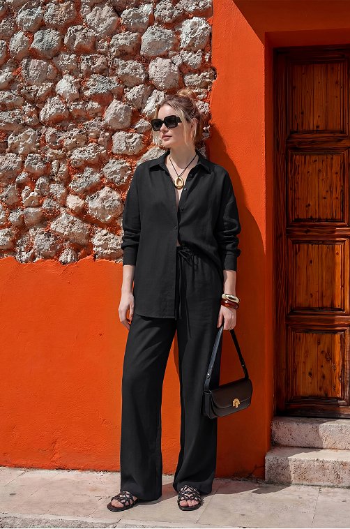 Женская льняная рубашка Happyfox