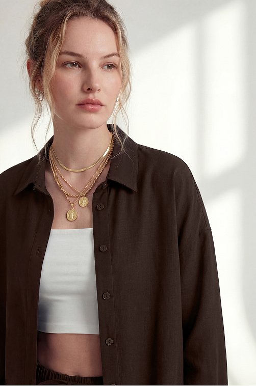 Женская льняная рубашка Happyfox