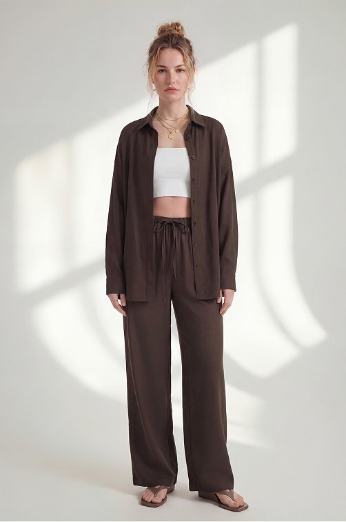 Женская льняная рубашка Happyfox