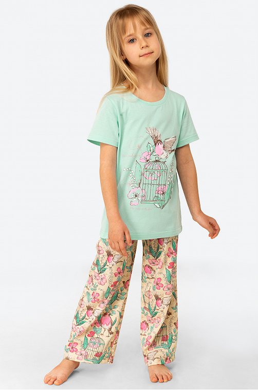 Хлопковая пижама для девочки Happyfox