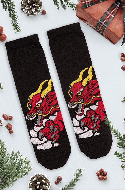 Мужские носки с принтом дракон Happyfox