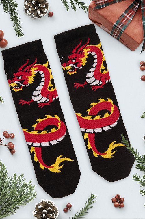Мужские носки с принтом дракон Happyfox