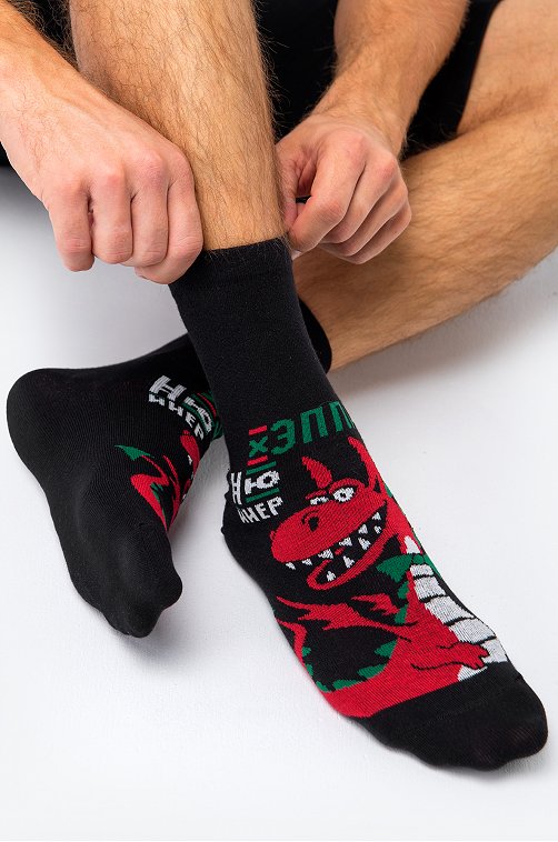 Мужские носки с принтом дракон Happyfox