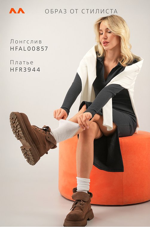 Женское платье-поло в рубчик Happyfox