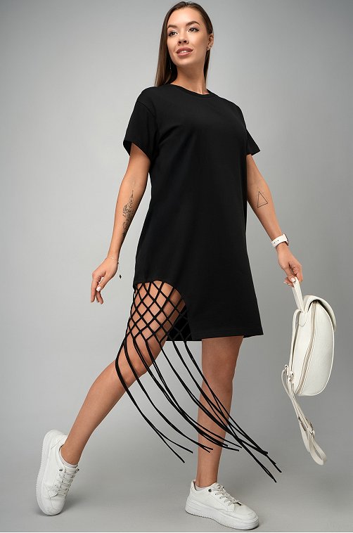 Женское трикотажное платье с бахромой Happyfox