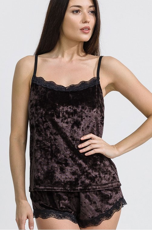 Женская пижама из бархата с шортами Happyfox