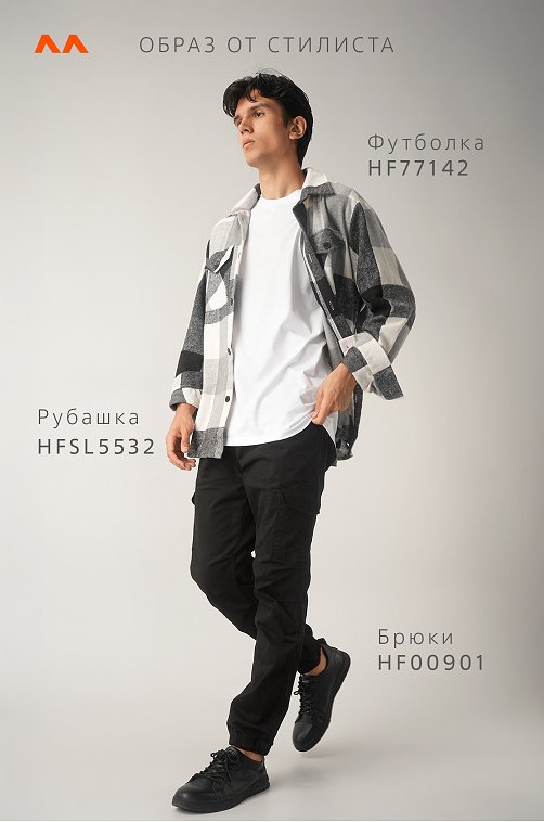 Мужская теплая рубашка в клетку Happyfox