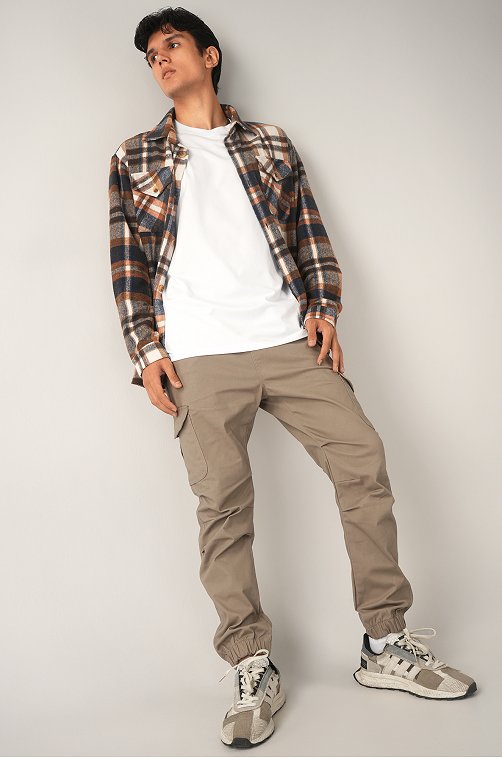 Мужская теплая рубашка в клетку Happyfox