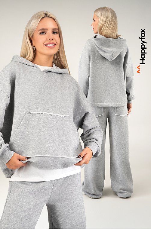 Женский костюм оверсайз из футера Happyfox