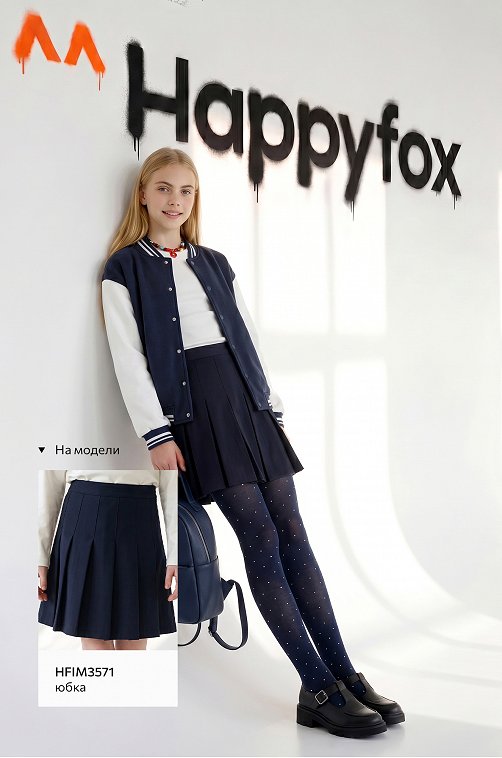 Куртка-бомбер школьная с начесом Happyfox