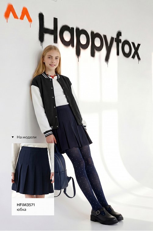Куртка-бомбер школьная с начесом Happyfox