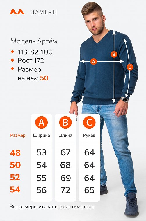 Мужской джемпер с V-вырезом Happyfox