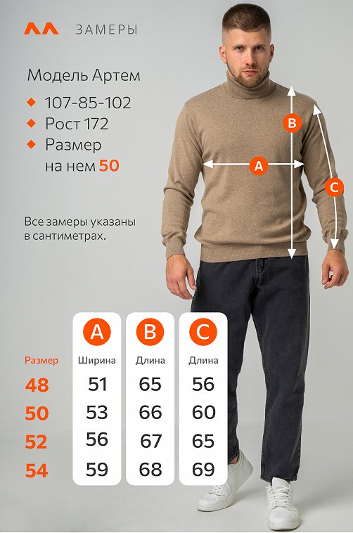 Мужской джемпер с высоким воротом Happyfox