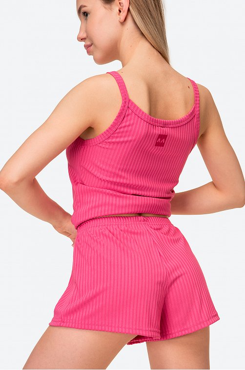 Женская пижама с шортами в рубчик Happyfox