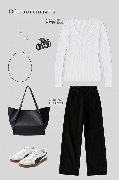 Женский джемпер в рубчик с V-вырезом Happyfox