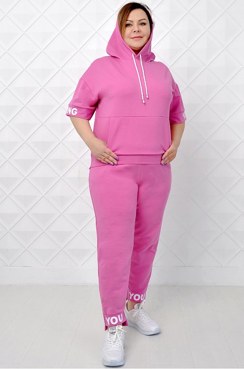 Женский костюм из футера Kalinka 6663441 розовый купить оптом в HappyWear.ru