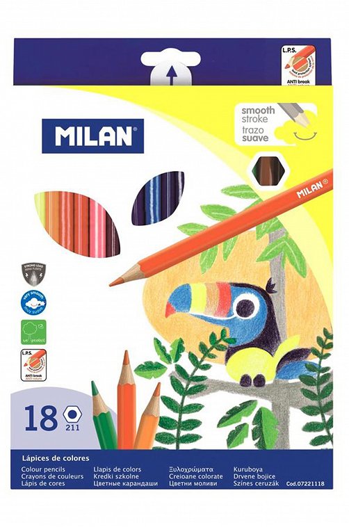 Набор карандашей цветных 18 цв. Milan