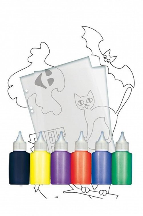 Набор красок для изготовления съемных апликаций на стекло, 6 цв. Луч