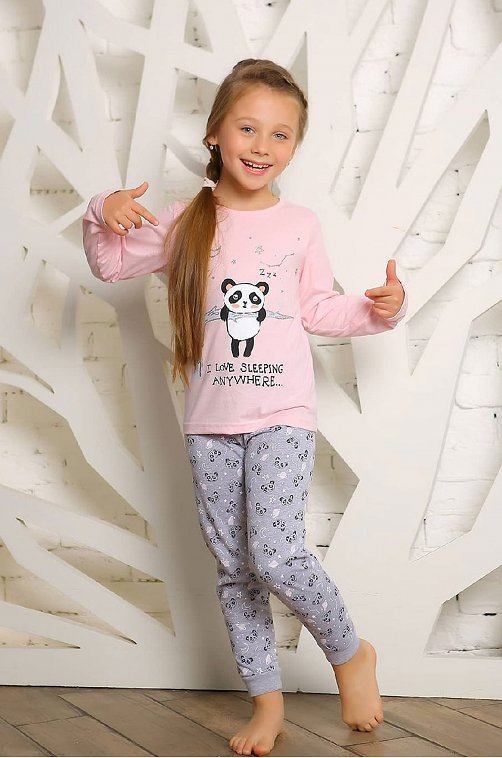 Пижама для девочки KOTTONI 6631441 розовый купить оптом в HappyWear.ru