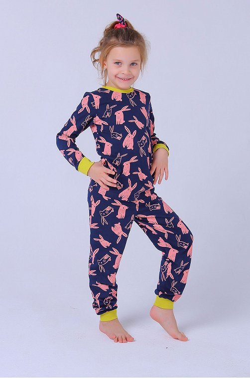 Пижама для девочки KOTTONI 6631449 синий купить оптом в HappyWear.ru