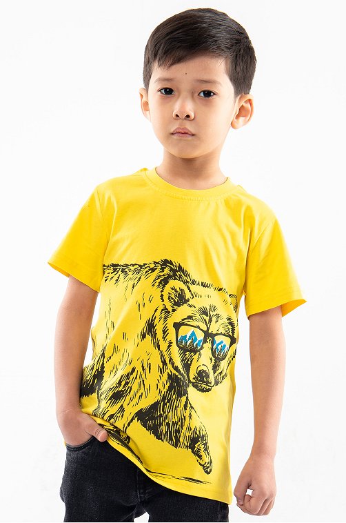 Хлопковая футболка для мальчика LE&LO