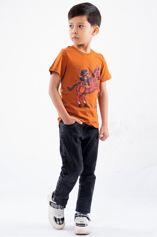 Хлопковая футболка для мальчика LE&LO