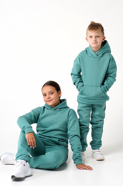 Теплые детские брюки из футера трехнитки с начесом Lets Go