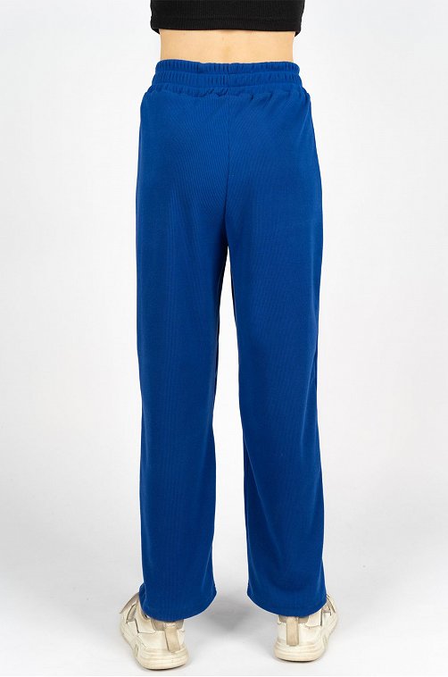 Брюки палаццо из ткани в рубчик лапша для девочки Lets Go