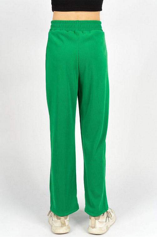 Брюки палаццо из ткани в рубчик лапша для девочки Lets Go