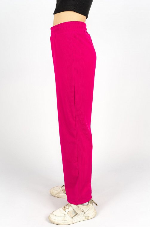 Брюки палаццо из ткани в рубчик лапша для девочки Lets Go