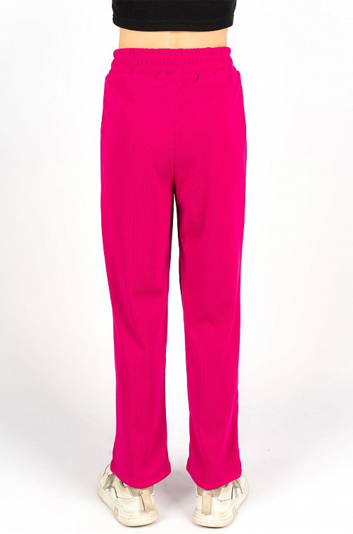 Брюки палаццо из ткани в рубчик лапша для девочки Lets Go