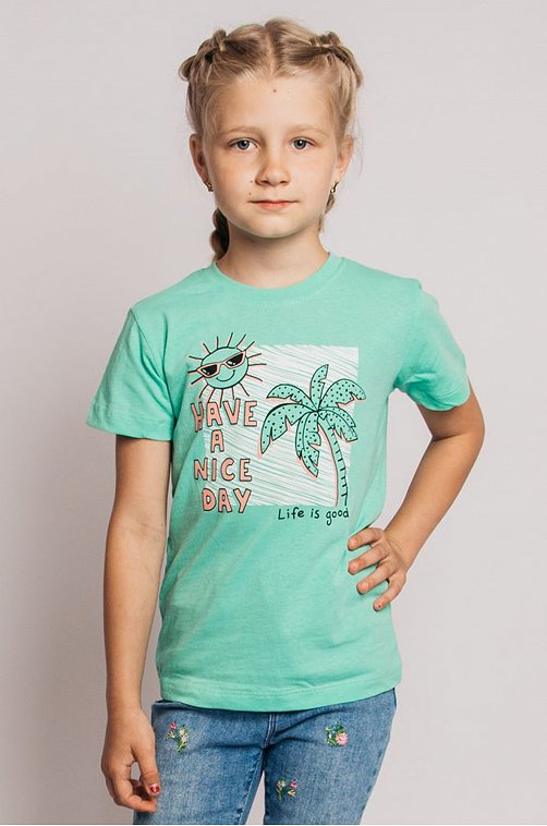 Хлопковая футболка для девочки Be Friends