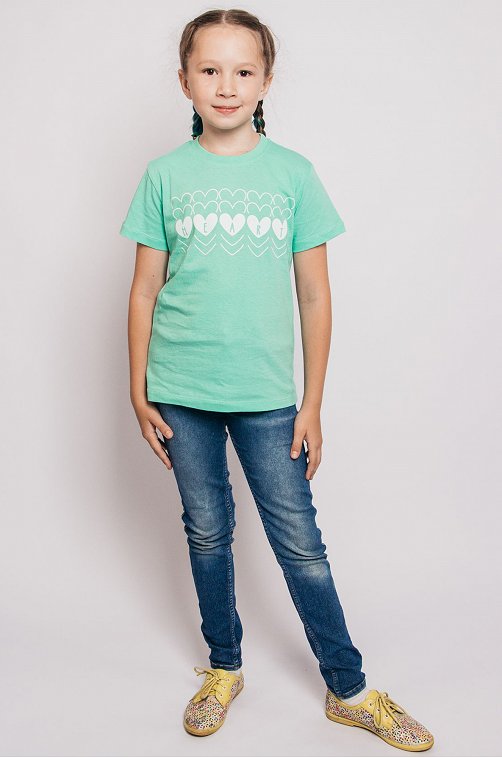 Хлопковая футболка для девочки Be Friends