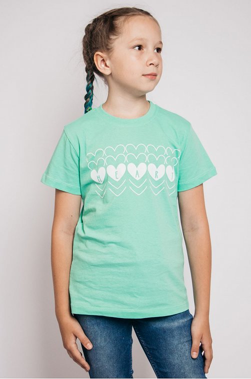 Хлопковая футболка для девочки Be Friends