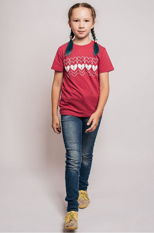 Хлопковая футболка для девочки Be Friends