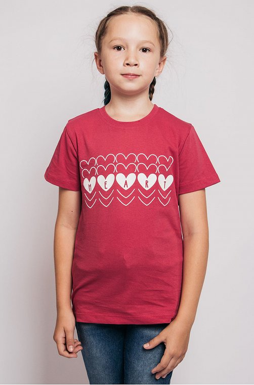 Хлопковая футболка для девочки Be Friends