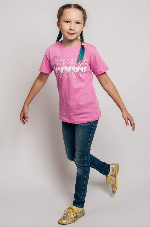 Хлопковая футболка для девочки Be Friends