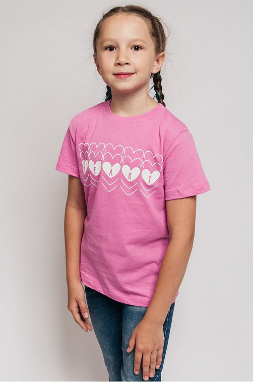 Хлопковая футболка для девочки Be Friends