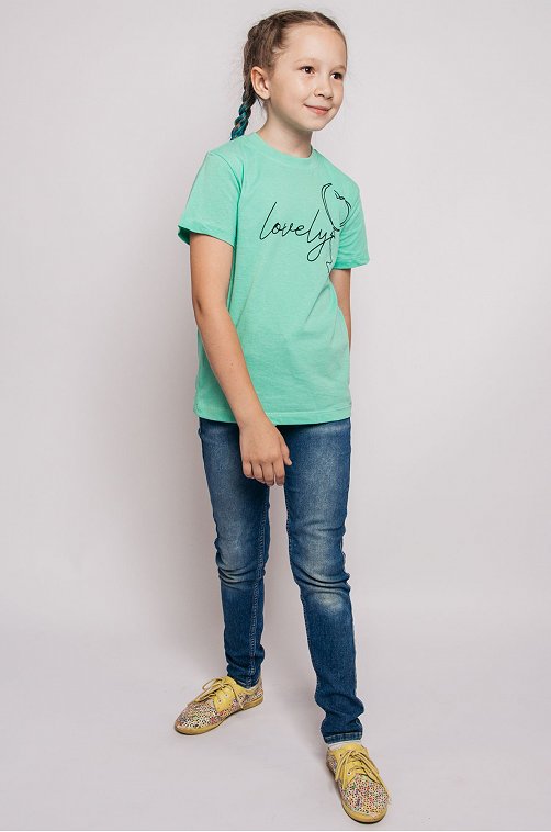 Хлопковая футболка для девочки Be Friends