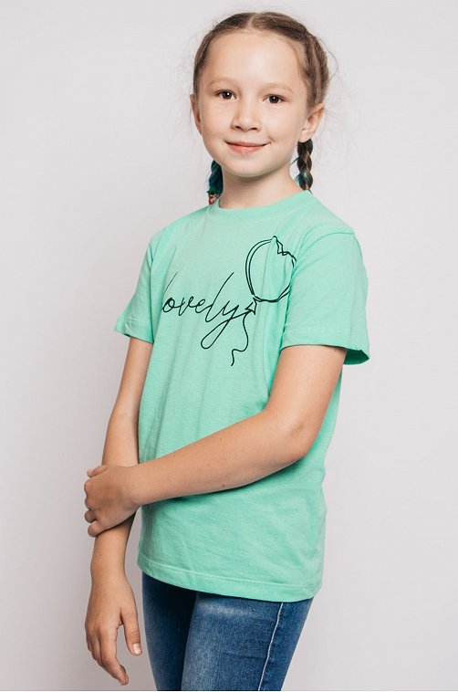 Хлопковая футболка для девочки Be Friends