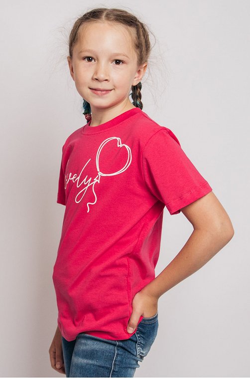 Хлопковая футболка для девочки Be Friends