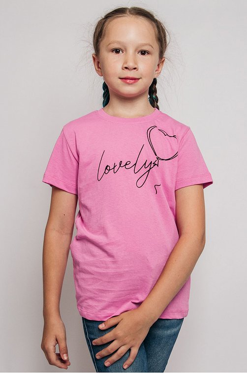 Хлопковая футболка для девочки Be Friends