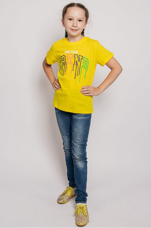 Хлопковая футболка для девочки Be Friends