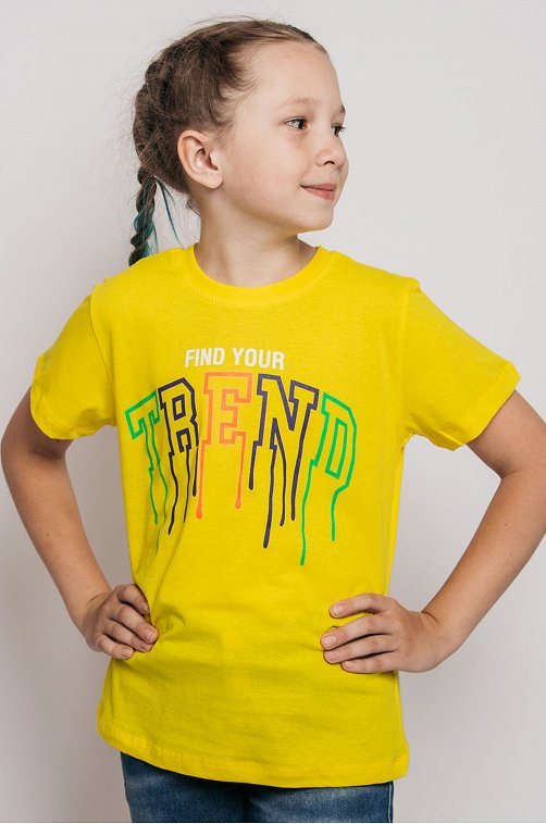 Хлопковая футболка для девочки Be Friends