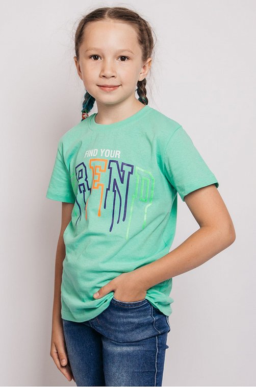 Хлопковая футболка для девочки Be Friends