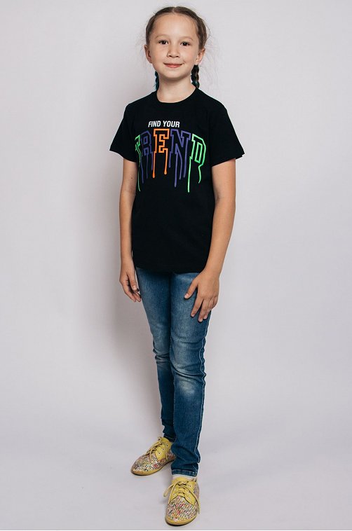 Хлопковая футболка для девочки Be Friends