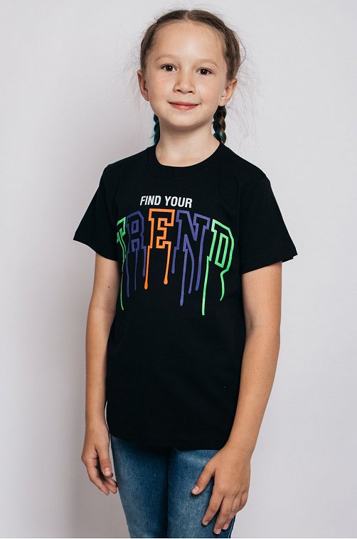 Хлопковая футболка для девочки Be Friends