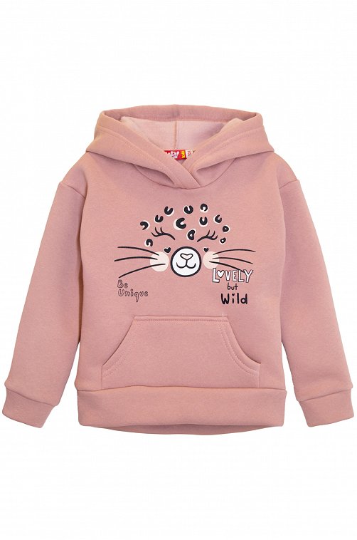 Теплая толстовка из футера трехнитки с начесом для девочки Lets Go